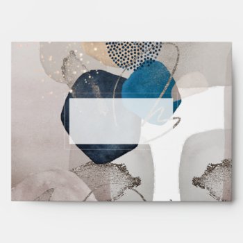 Pixdezines Watercolor Modern Abstract Shapes Envel Envelope by custom_mitzvah at Zazzle
