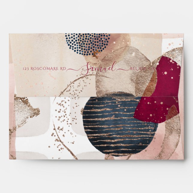 PixDezines Watercolor Modern Abstract Shapes Envel Envelope (Back (Top Flap))