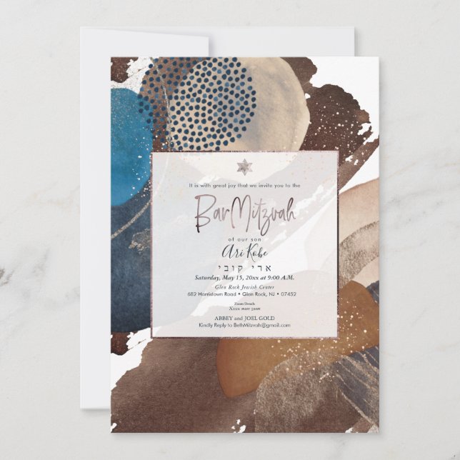 PixDezines Watercolor Modern Abstract Shapes Invitation (Front)