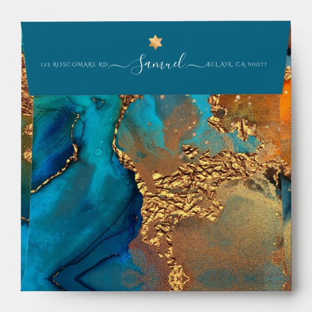 PixDezines Watercolor Modern Galaxy Abstract Envelope (Back (Top Flap))