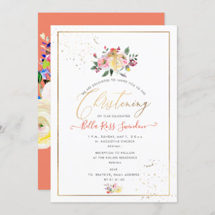 PixDezines Watercolor Pastel Roses, Yellow+Coral Invitation