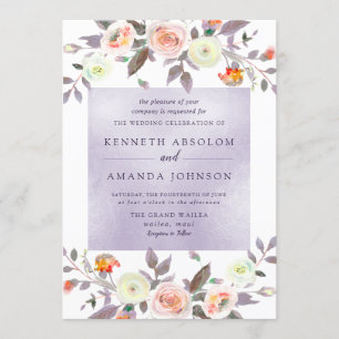 PixDezines Watercolor Patel Roses Peach Cream Invitation