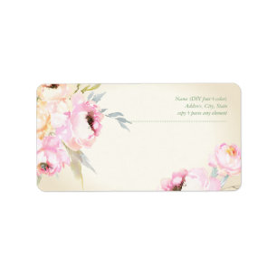 PixDezines Watercolor Peonies Vintage Bckgrnd Label