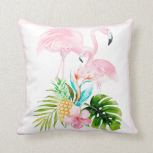 PixDezines Watercolor Pink Flamingo, Frame DIY Throw Pillow