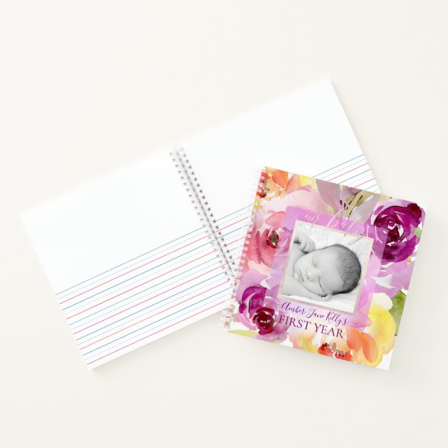 PIXDEZINES WATERCOLOR ROSES BABY 1ST YEAR NOTEBOOK (Inside)