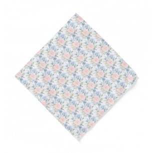 PixDezines Watercolor Roses Blush Blue Bandana