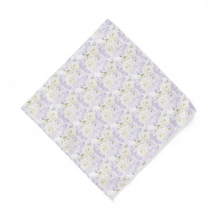 PixDezines Watercolor Roses Lilac Purple n Cream Bandana