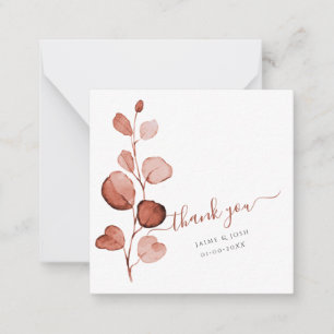 PixDezines Watercolor Rust Orange Fall Eucalyptus Note Card