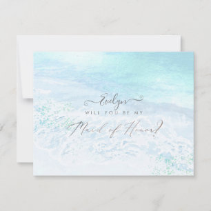PixDezines Watercolor Shoreline Maid of Honor Invitation