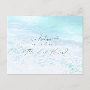 PixDezines Watercolor Shoreline Maid of Honor Invitation