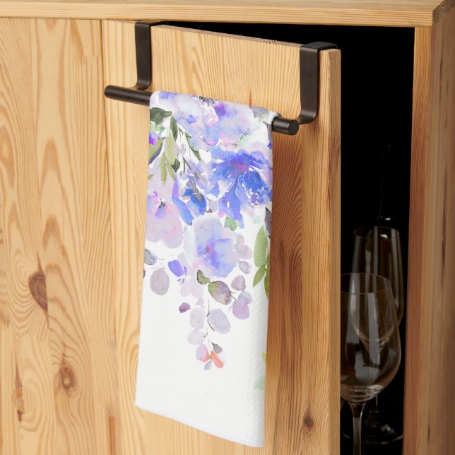 PixDezines Watercolor Summer Floral  Kitchen Towel (Thirds Fold)