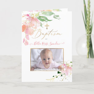 PixDezines Watercolor Sweetpeas Baptism Program