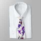 PixDezines H2 Flowers Violet Lavender Purple Roses Neck Tie
