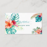 Pixdezines Watercolor Tropical Flowers Foliage Business Card at Zazzle