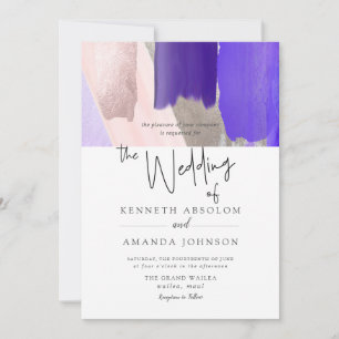 PixDezines Watercolor Violet Purple Rose Gold Invitation