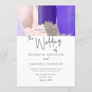 PixDezines Watercolor Violet Purple Rose Gold Invitation