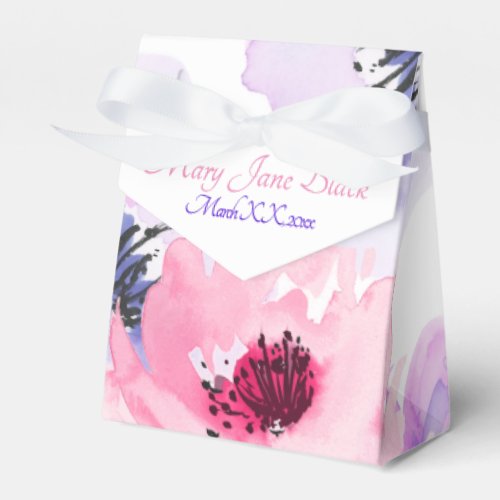 PixDezines Watercolor Water Roses PurplePink Favor Boxes