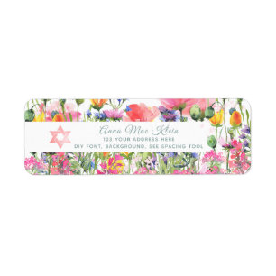 PixDezines Watercolor Wild Flowers Meadow Label