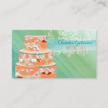 Pixdezines Wedding Cake/watercolor Effects Business Card by Create_Business_Card at Zazzle