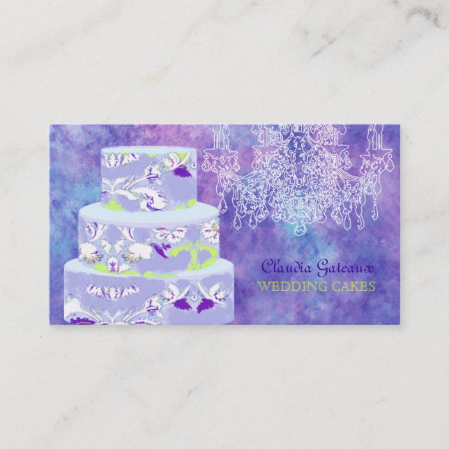 PixDezines wedding cakes/watercolor affects Business Card (Front)