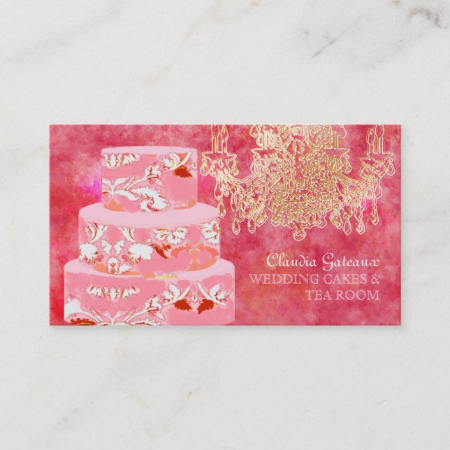 PixDezines wedding cakes/watercolor affects Business Card (Front)