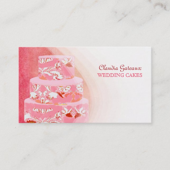 PixDezines wedding cakes/watercolor affects Business Card (Front)