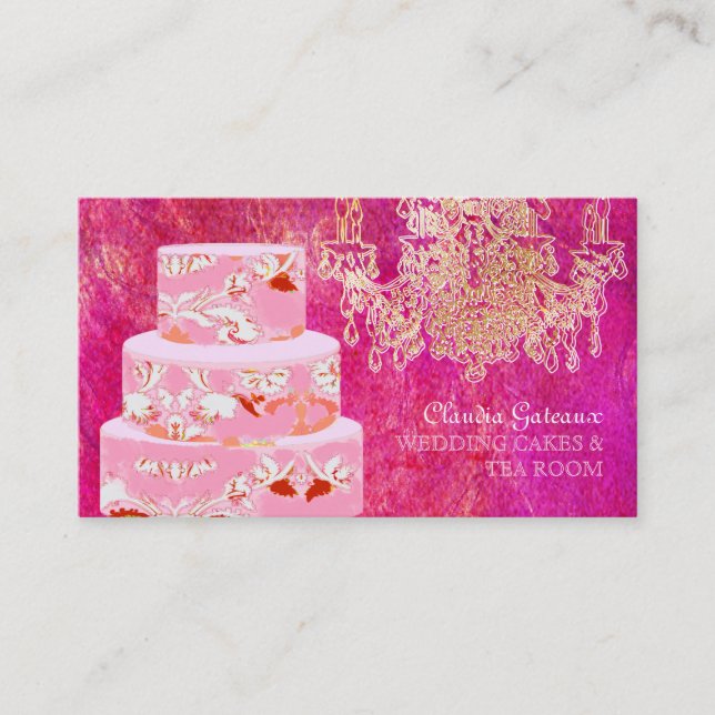 PixDezines wedding cakes/watercolor affects Business Card (Front)