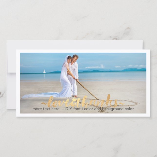 PixDezines wedding photo thank you/DIY background Thank You Card (Front)