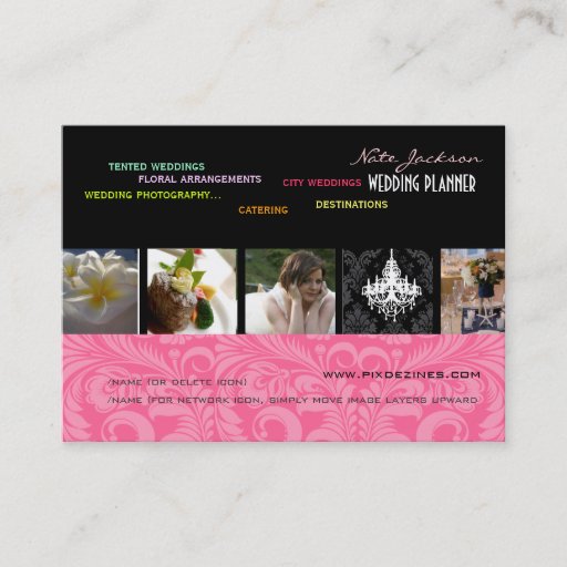 Customizable PixDezines wedding planners/diy colors+fonts Business Card