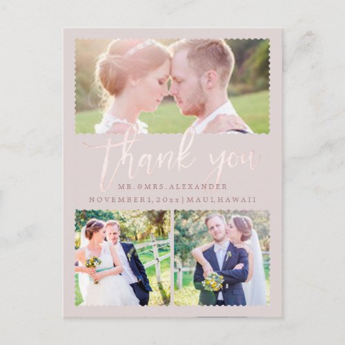 PixDezines Wedding Thank YouBlush Pink Script Postcard