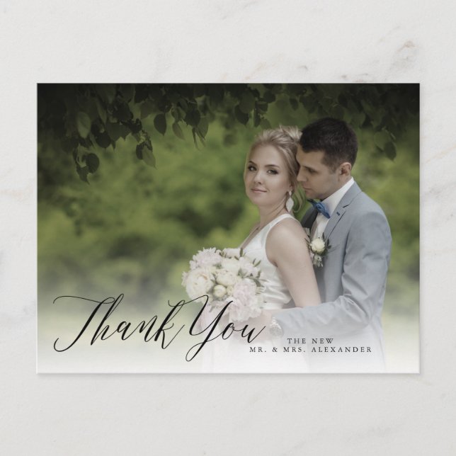 PixDezines Wedding Thank You/Chic Calligraphy Postcard (Front)