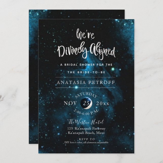 PixDezines We're Divinely Aligned Bridal Shower Invitation (Front/Back)