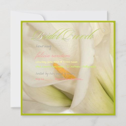 PixDezines white calla lilybridal brunch Invitation