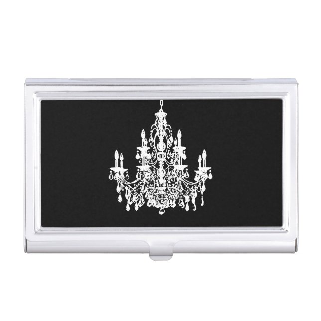 PixDezines white chandelier/diy background Case For Business Cards (Front)
