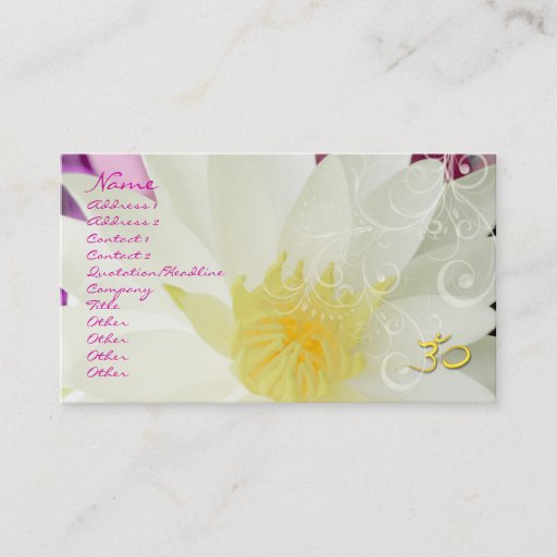 Customizable PixDezines white lotus/water lily + pearly swirls Business Cards
