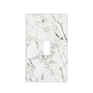 PixDezines White Marble Black Veins Light Switch Cover