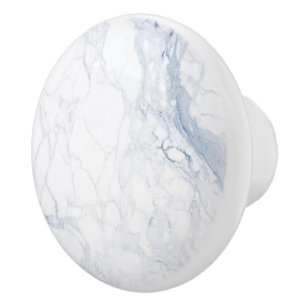 PIXDEZINES WHITE MARBLE+BLUE VEINS CERAMIC KNOB