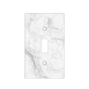 PixDezines White Marble Light Switch Cover