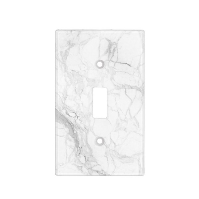 PixDezines White Marble Light Switch Cover (Front)