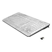 PixDezines WHITE MARBLE Wireless Keyboard (Angled)