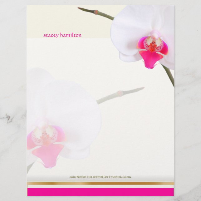 PixDezines White Orchid 2 | Perfect Bride Letterhead (Front)