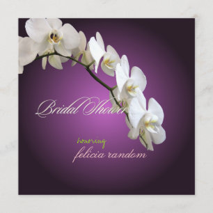 PixDezines WHITE ORCHID BRIDAL SHOWER/DIY COLOR Invitation