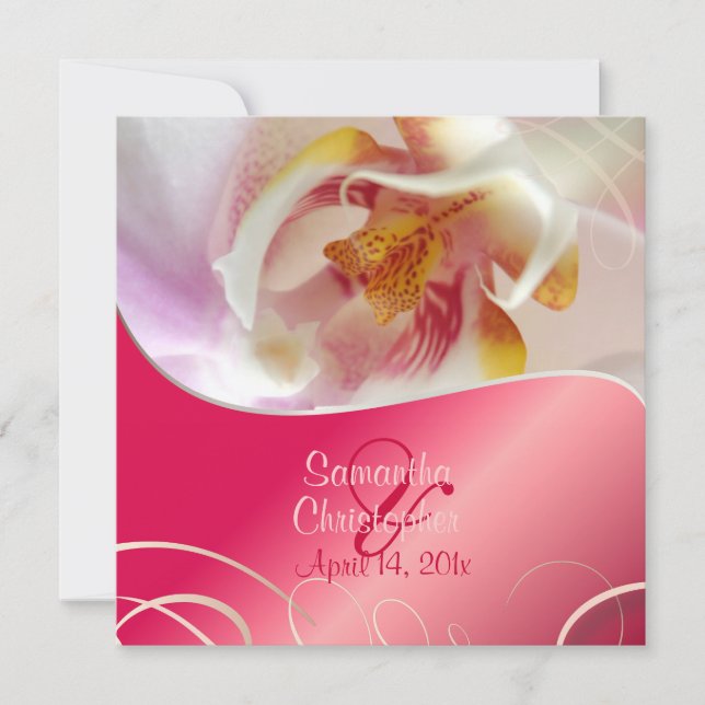 PixDezines White Orchid | Pale Pink + White Invitation (Front)