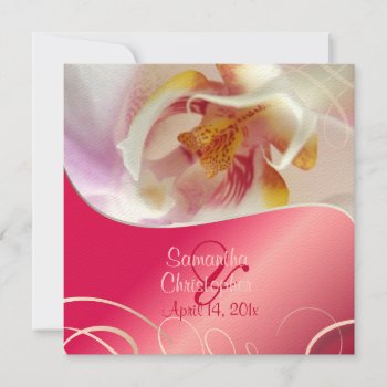 Pixdezines White Orchid | Pale Pink   White Invitation by custom_stationery at Zazzle