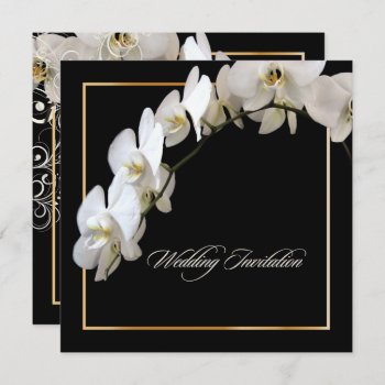 Pixdezines White Orchid/phalaenopsis/diy Color Invitation by custom_stationery at Zazzle