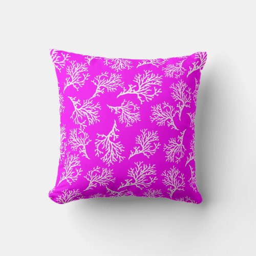 PixDezines whitepink coraldiy background Throw Pillow