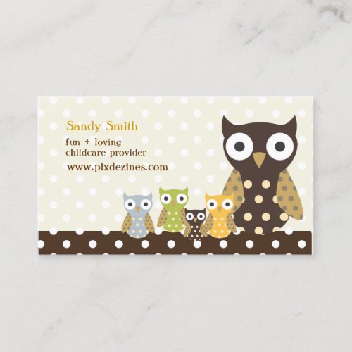 PixDezines Whoots Daycare Business Card