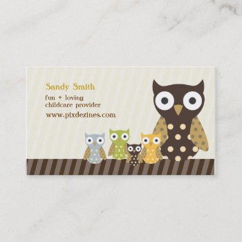 Pixdezines Whoot's Daycare Business Card by Create_Business_Card at Zazzle