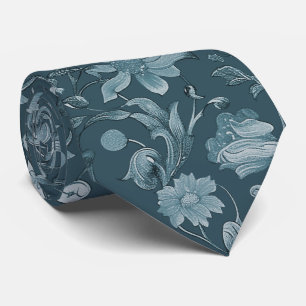 PixDezines William Morris Dusty BlueDIY Slate Blue Neck Tie
