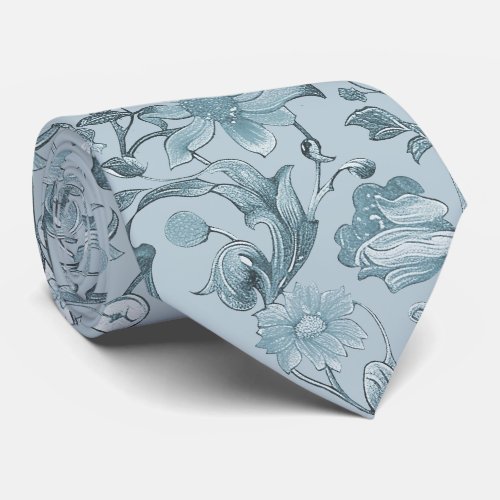 PixDezines William Morris Dusty BlueDIY Slate Blue Neck Tie